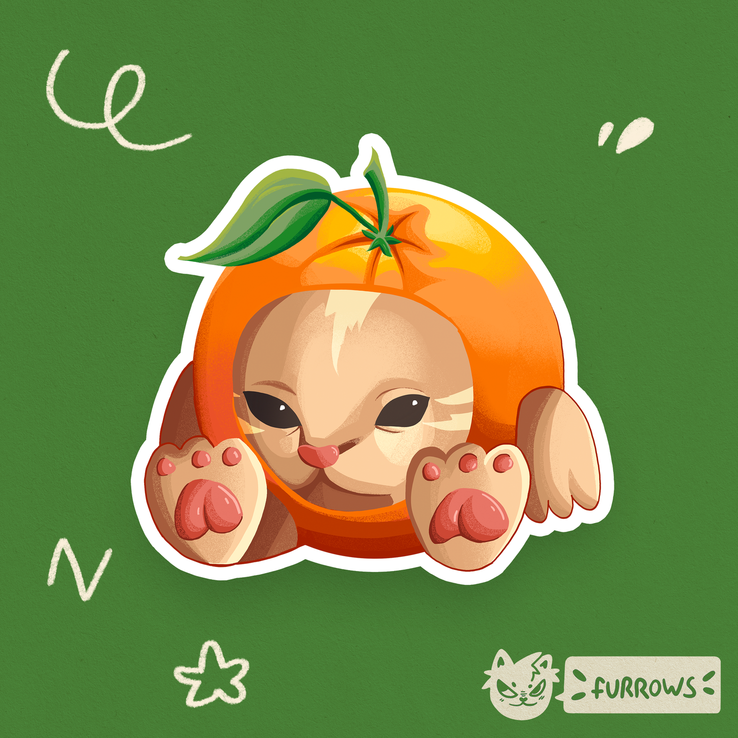 Orange Cat Sticker